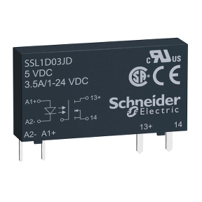 Schneider Electric Interface Single Relay; Solid State; 3.5A; 1-NO; 3-12VDC IN; 1-24VDC OUT; Instantaneous